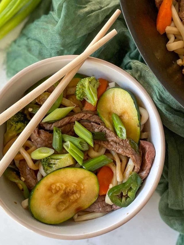 Beef Udon Stir-Fry - Two Cloves Kitchen
