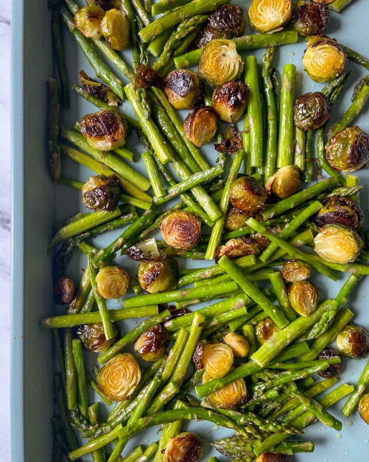 Easy Roasted Brussels Sprouts and Asparagus Two Cloves Kitchen