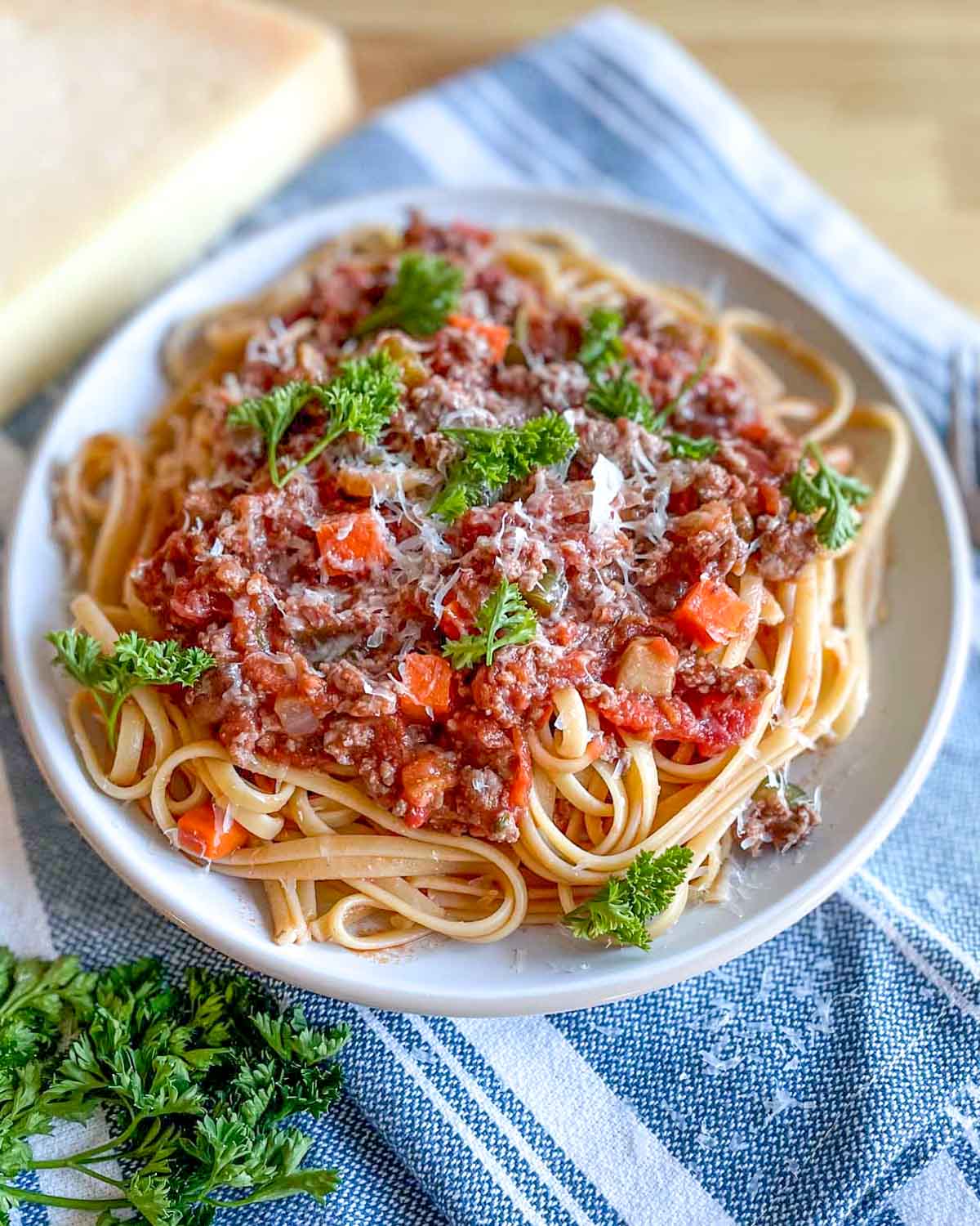 Linguine Bolognese - Two Cloves Kitchen