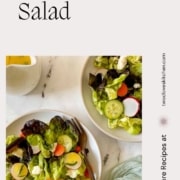 This pinterest pin shows two dishes of salad and with the words Side Salad and the URL www.twocloveskitchen.com.