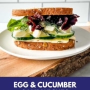 an egg and cucumber sandwich is shown with the words egg and cucumber sandwiches and the URL for two cloves kitchen dot com.