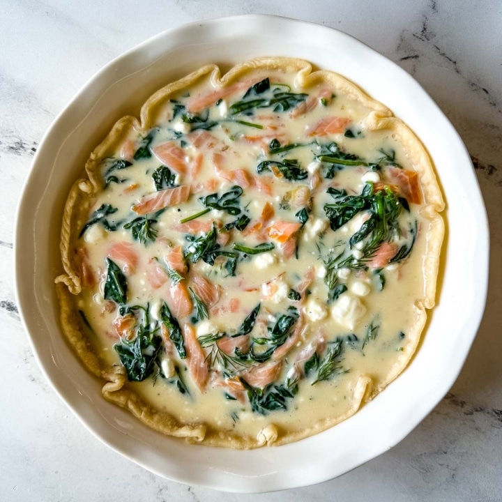 Smoked Salmon and Spinach Quiche Two Cloves Kitchen