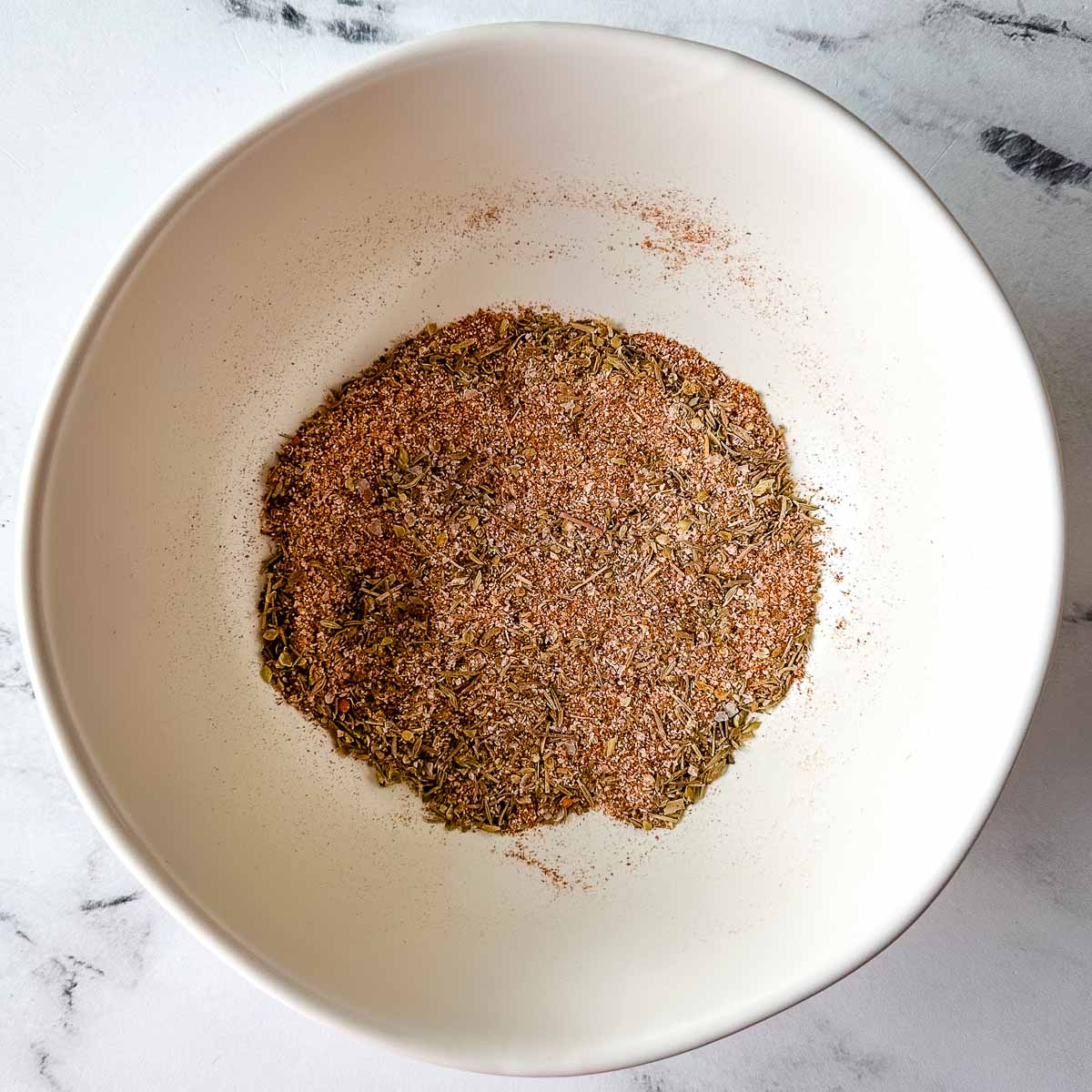 Combined blackening spice in a bowl.