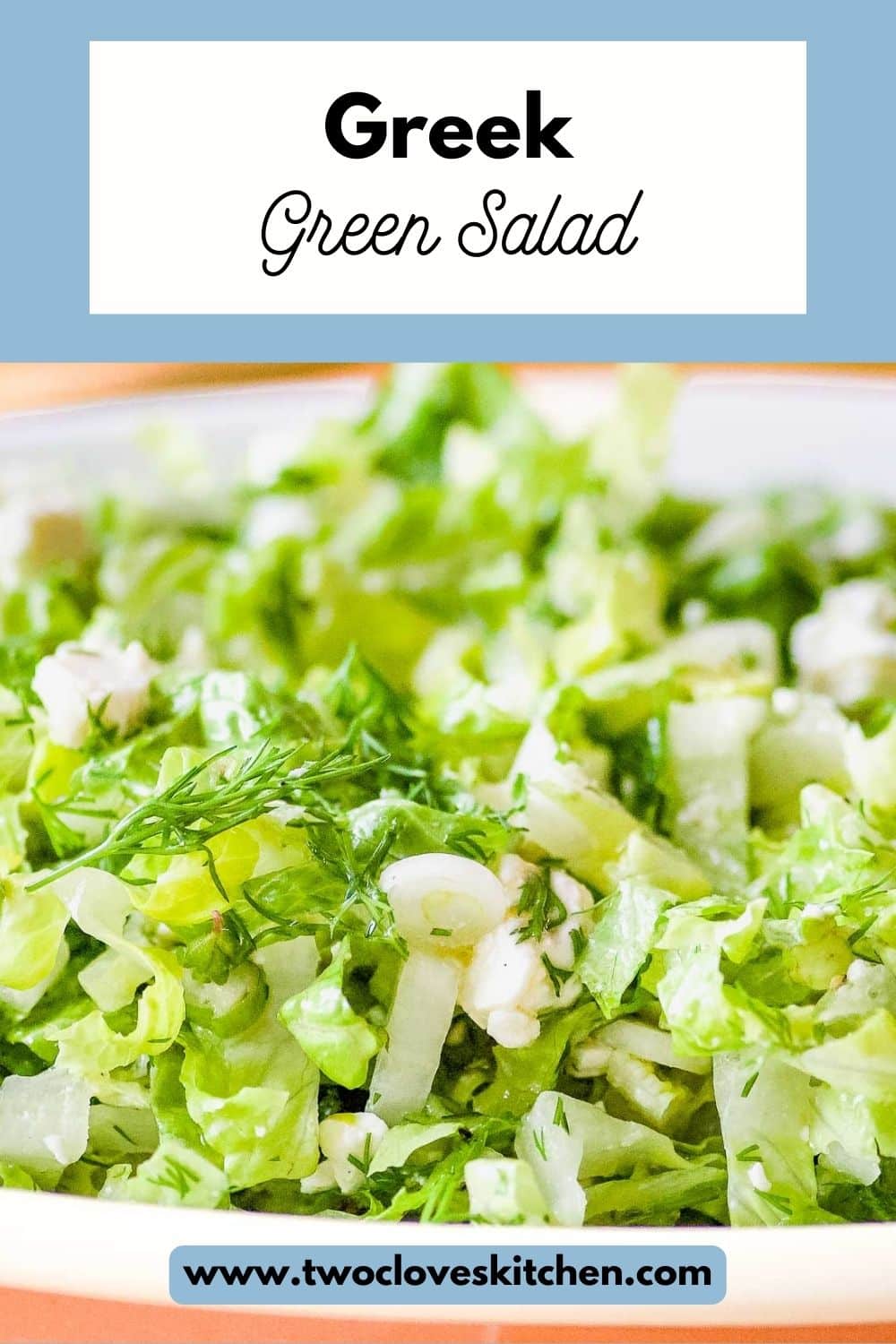 Prasini Salad (Greek Green Salad) - Two Cloves Kitchen