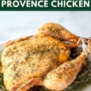 Pin graphic for herbes de provence chicken.