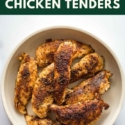 Pinterest graphic for Blackened Chicken Tenders.