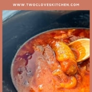 Pinterest graphic for slow cooker Italian sausage and peppers.