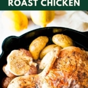 Pinterest graphic for Greek roast chicken.