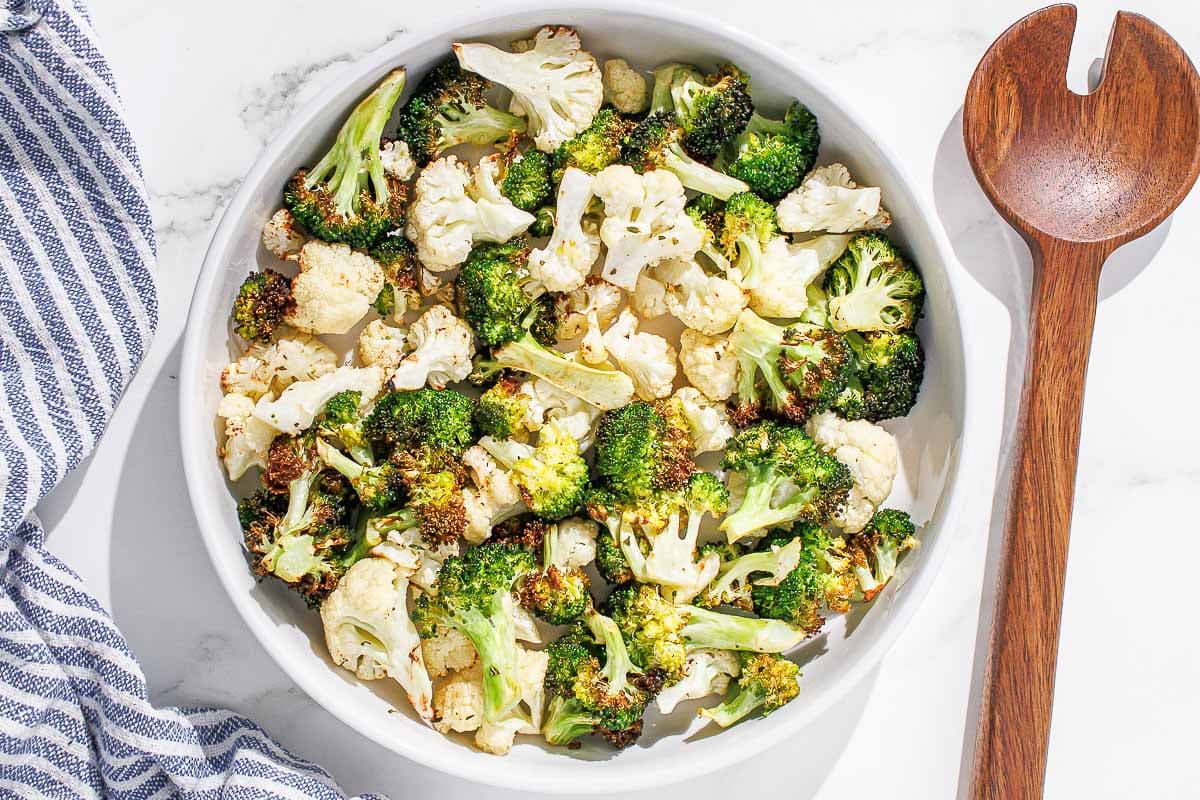 Air Fryer Broccoli and Cauliflower - Easy & Crispy Side!
