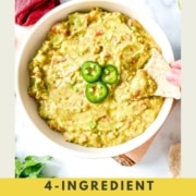 Pinterest graphic for 4-ingredient guacamole.