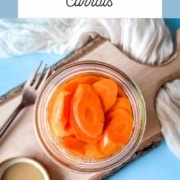 Pinterest graphic for pickled carrots.
