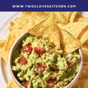 Pinterest graphic for 4 ingredient guacamole.
